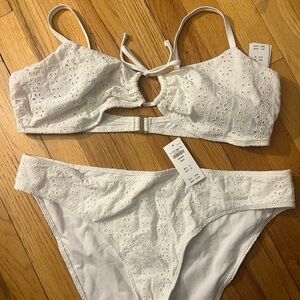 Hollister White Eyelet Bikini Set